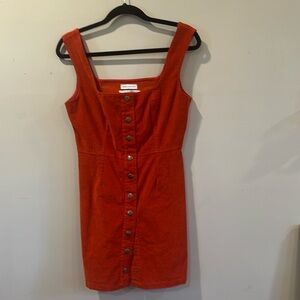 Burnt orange corduroy dress